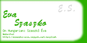 eva szaszko business card